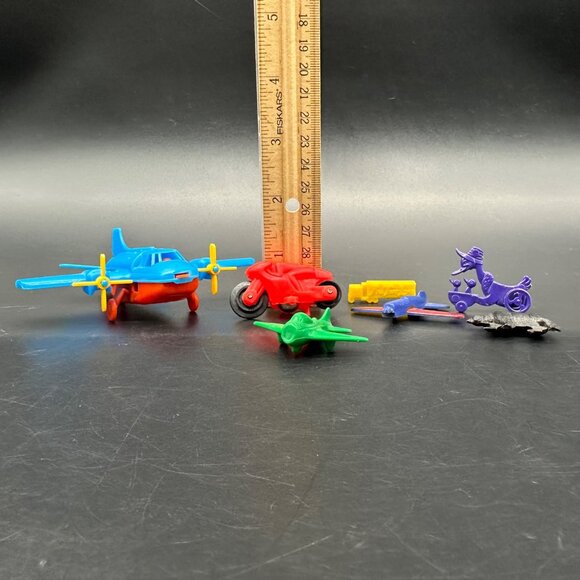 Vintage Toy Lot Airplanes Motorcycle Bear Truck Duck Plastic Miniature Retro - Picture 9 of 9